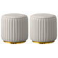 Modern Round Pouf Stain Resistant Velvet Pouf for Living Room Light Gray 2 Piece Set Clearhalo 'furn' 'furn_ottomans_poufs' 'Furniture' 'Living Room Furniture' 'Ottomans & Poufs' 'ottomans_poufs' 6895358