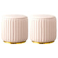Modern Round Pouf Stain Resistant Velvet Pouf for Living Room Light Pink 2 Piece Set Clearhalo 'furn' 'furn_ottomans_poufs' 'Furniture' 'Living Room Furniture' 'Ottomans & Poufs' 'ottomans_poufs' 6895367