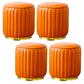 Modern Round Pouf Stain Resistant Velvet Pouf for Living Room Orange 4 Piece Set Clearhalo 'furn' 'furn_ottomans_poufs' 'Furniture' 'Living Room Furniture' 'Ottomans & Poufs' 'ottomans_poufs' 6895371