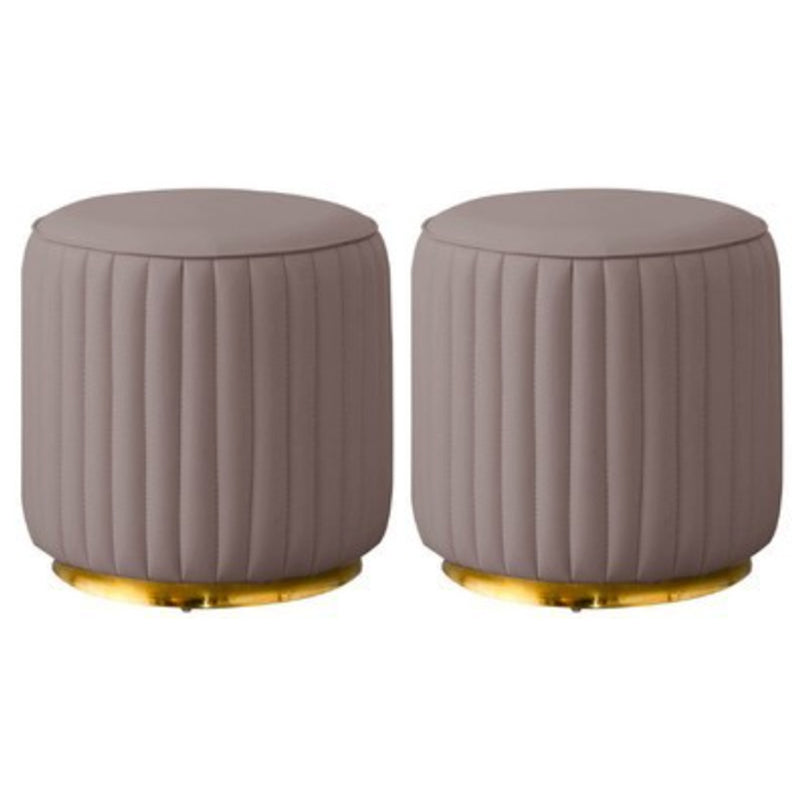 Modern Round Pouf Stain Resistant Velvet Pouf for Living Room Dark Gray 2 Piece Set Clearhalo 'furn' 'furn_ottomans_poufs' 'Furniture' 'Living Room Furniture' 'Ottomans & Poufs' 'ottomans_poufs' 6895373