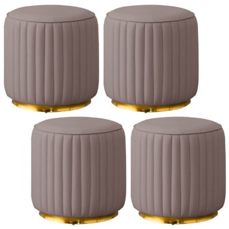 Modern Round Pouf Stain Resistant Velvet Pouf for Living Room Dark Gray 4 Piece Set Clearhalo 'furn' 'furn_ottomans_poufs' 'Furniture' 'Living Room Furniture' 'Ottomans & Poufs' 'ottomans_poufs' 6895374