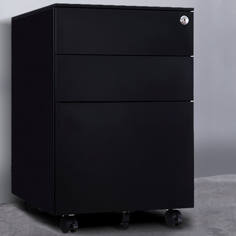 Pedestal de archivo de marco de acero de archivos contemporáneos con bloqueo de llave para la oficina en casa