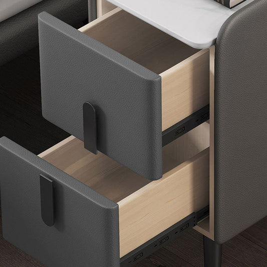 2 Schubladen zeitgenössischer Akzenttisch Nachttest antikes Finish -Bett Nachttisch mit Beinen