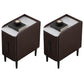 2 Drawers Contemporary Accent Table Nightstand Antique Finish Bed Nightstand with Legs