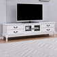 Traditional TV Console Wooden TV Media Console with 4 Drawers 79"L x 16"W x 20"H White Clearhalo 'furn' 'furn_tv_stands_entertainment_centers' 'Furniture' 'Living Room Furniture' 'TV Stands & Entertainment Centers' 'TV Stands & Media Storage Furniture' 'tv_stands_entertainment_centers' 6895997