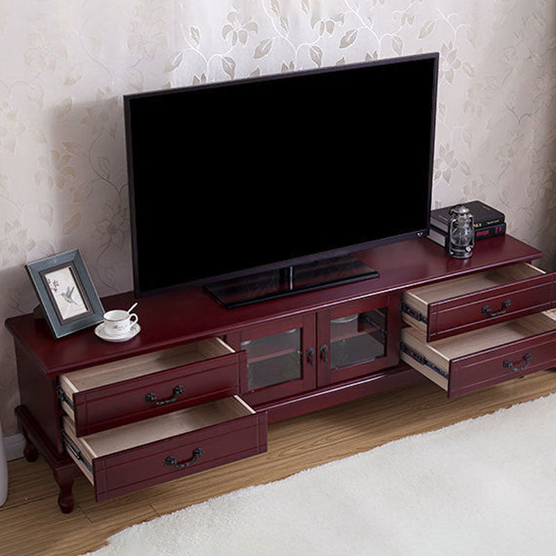 Traditional TV Console Wooden TV Media Console with 4 Drawers Clearhalo 'furn' 'furn_tv_stands_entertainment_centers' 'Furniture' 'Living Room Furniture' 'TV Stands & Entertainment Centers' 'TV Stands & Media Storage Furniture' 'tv_stands_entertainment_centers' 6896004