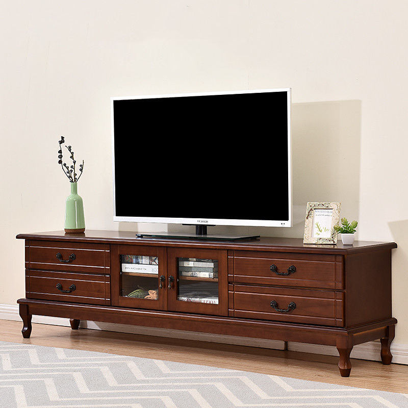 Traditional TV Console Wooden TV Media Console with 4 Drawers Clearhalo 'furn' 'furn_tv_stands_entertainment_centers' 'Furniture' 'Living Room Furniture' 'TV Stands & Entertainment Centers' 'TV Stands & Media Storage Furniture' 'tv_stands_entertainment_centers' 6896006