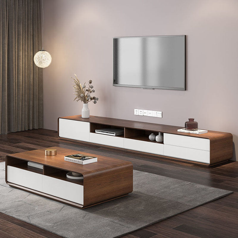 Console TV scandinava Console multimediale TV in legno con cassetti