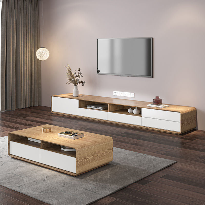 Console TV scandinava Console multimediale TV in legno con cassetti