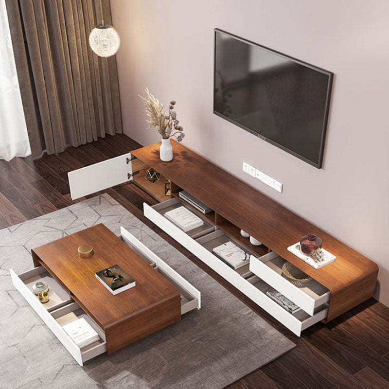 Console TV scandinava Console multimediale TV in legno con cassetti