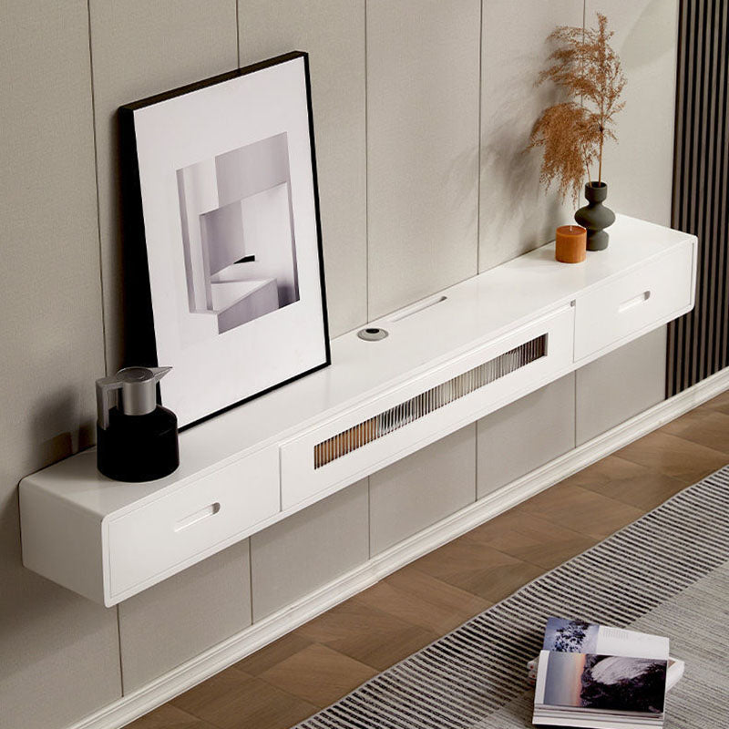 Console TV contemporanea Console multimediale TV in legno massello con cassetti