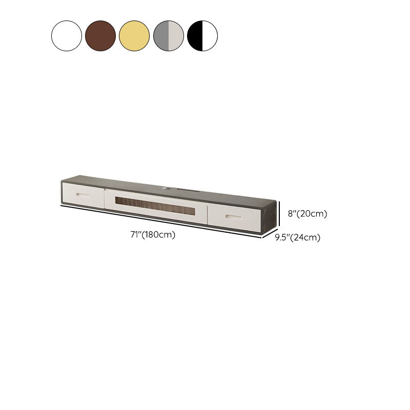 Console TV contemporanea Console multimediale TV in legno massello con cassetti