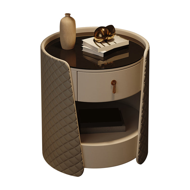 1 Drawer Glam Accent Table Nightstand Antique Finish Nightstand 1 Piece Clear Clearhalo 'Bedroom Furniture' 'furn' 'furn_night_stand' 'Furniture' 'night_stand' 'Nightstands' 6896180