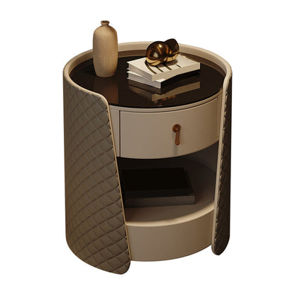 1 Drawer Glam Accent Table Nightstand Antique Finish Nightstand 1 Piece Clear Clearhalo 'Bedroom Furniture' 'furn' 'furn_night_stand' 'Furniture' 'night_stand' 'Nightstands' 6896180