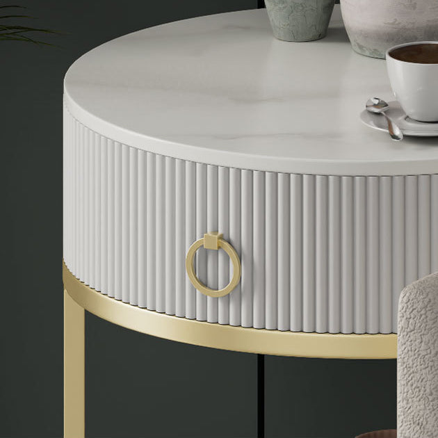 Armoire de chevet de lit de lit de lit glam classique avec tiroir