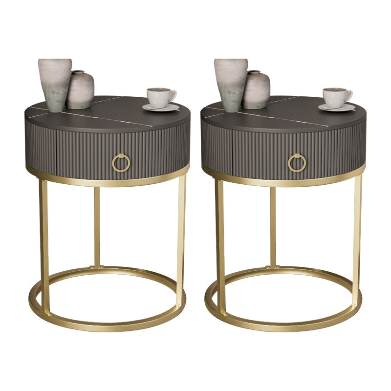 Armoire de chevet de lit de lit de lit glam classique avec tiroir