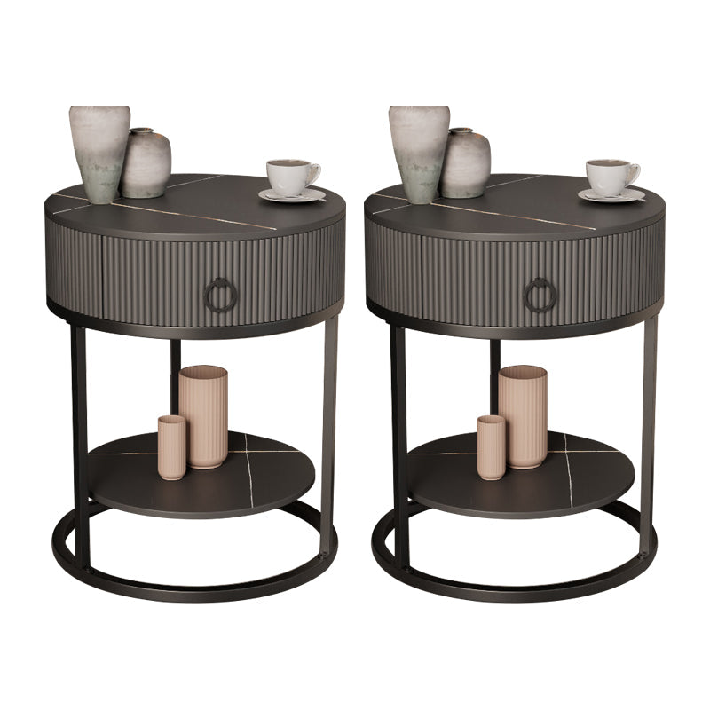 Armoire de chevet de lit de lit de lit glam classique avec tiroir