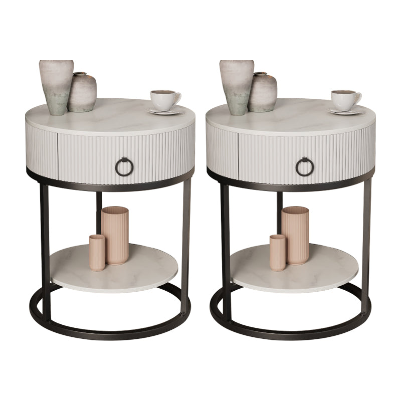 Armoire de chevet de lit de lit de lit glam classique avec tiroir