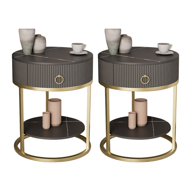 Armoire de chevet de lit de lit de lit glam classique avec tiroir