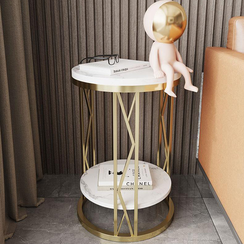 Klassischer Glamakzent Tisch Nachttisch Stein Nachttschrank für Schlafzimmer