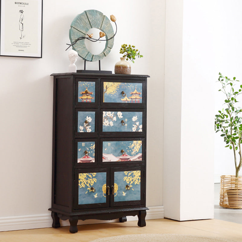 Commode combinée côtière, commode de rangement en bois pour chambre à coucher