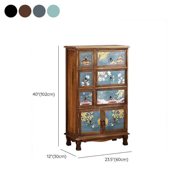 Commode combinée côtière, commode de rangement en bois pour chambre à coucher