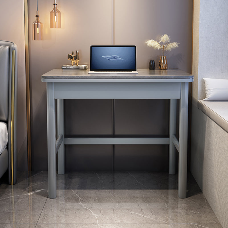 1 Drawer Writing Desk Solid Wood 29.53-inch Tall Office Desk 28"L x 18"W x 30"H Grey Clearhalo 'furn' 'furn_office_desk' 'Furniture' 'Office Desks' 'Office Furniture' 'office_desk' 6897543