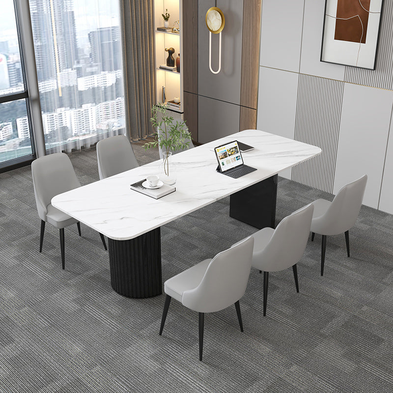 Modern Stone Top Office Desk Free Form Writing Desk for Home Clearhalo 'furn' 'furn_office_desk' 'Furniture' 'Office Desks' 'Office Furniture' 'office_desk' 6897591