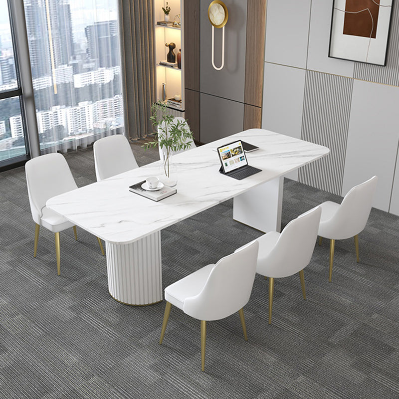 Modern Stone Top Office Desk Free Form Writing Desk for Home Clearhalo 'furn' 'furn_office_desk' 'Furniture' 'Office Desks' 'Office Furniture' 'office_desk' 6897599