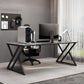 Modern Stone Gaming Desk Sled Base 29.53" Tall Computer Desk Clearhalo 'furn' 'furn_office_desk' 'Furniture' 'Office Desks' 'Office Furniture' 'office_desk' 6897660