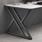 Modern Stone Gaming Desk Sled Base 29.53" Tall Computer Desk Clearhalo 'furn' 'furn_office_desk' 'Furniture' 'Office Desks' 'Office Furniture' 'office_desk' 6897664
