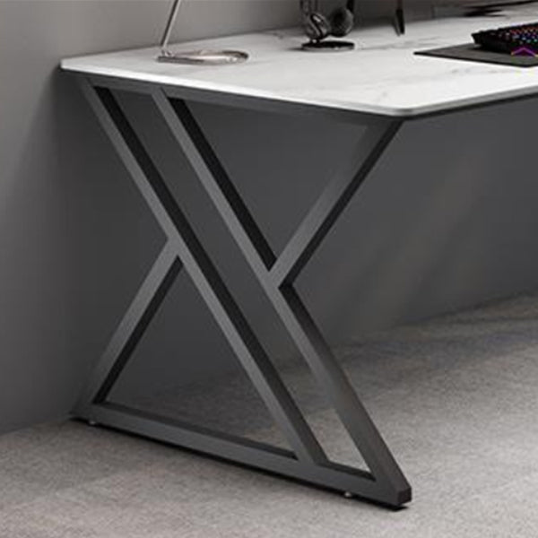 Modern Stone Gaming Desk Sled Base 29.53" Tall Computer Desk Clearhalo 'furn' 'furn_office_desk' 'Furniture' 'Office Desks' 'Office Furniture' 'office_desk' 6897664