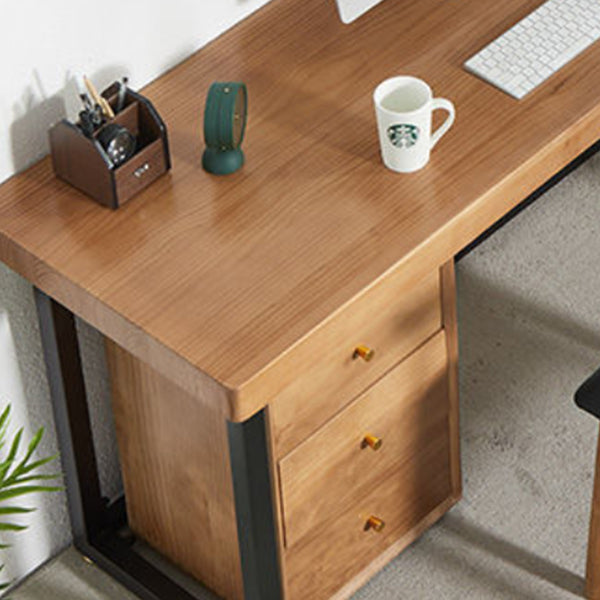 Modern Wooden Office Desk Sled Base Writing Desk , 29.53" Tall (Cabinet not Included) Clearhalo 'furn' 'furn_office_desk' 'Furniture' 'Office Desks' 'Office Furniture' 'office_desk' 6897709