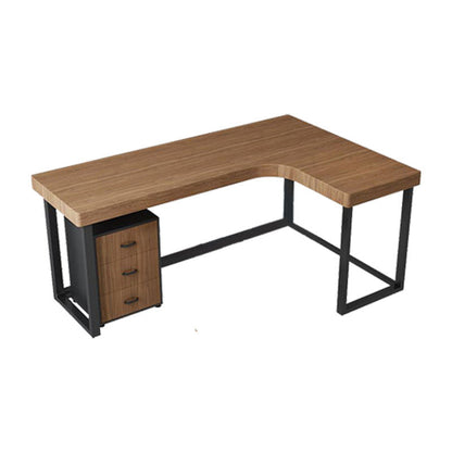 Modern Wooden Office Desk Sled Base Writing Desk , 29.53" Tall (Cabinet not Included) Right Hand Return Clearhalo 'furn' 'furn_office_desk' 'Furniture' 'Office Desks' 'Office Furniture' 'office_desk' 6897712