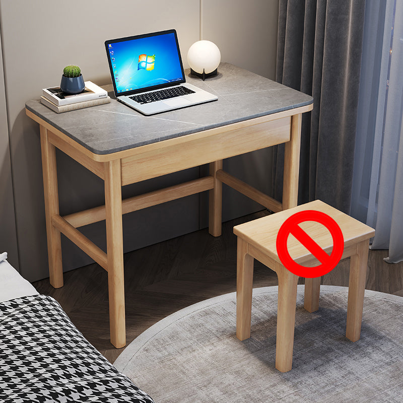 1 Drawer Writing Desk Solid Wood 29.53-inch Tall Office Desk Natural Clearhalo 'furn' 'furn_office_desk' 'Furniture' 'Office Desks' 'Office Furniture' 'office_desk' 6897834