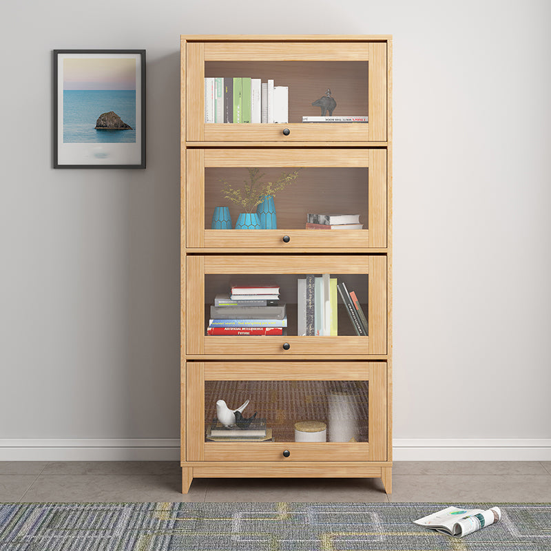 Scandinavian Style Closed Back Bookshelf Standard Wooden Bookcase 24.8"L x 11.8"W x 60.6"H Clearhalo 'Bookcases' 'furn' 'furn_bookcases' 'Furniture' 'Office Furniture' 6897939