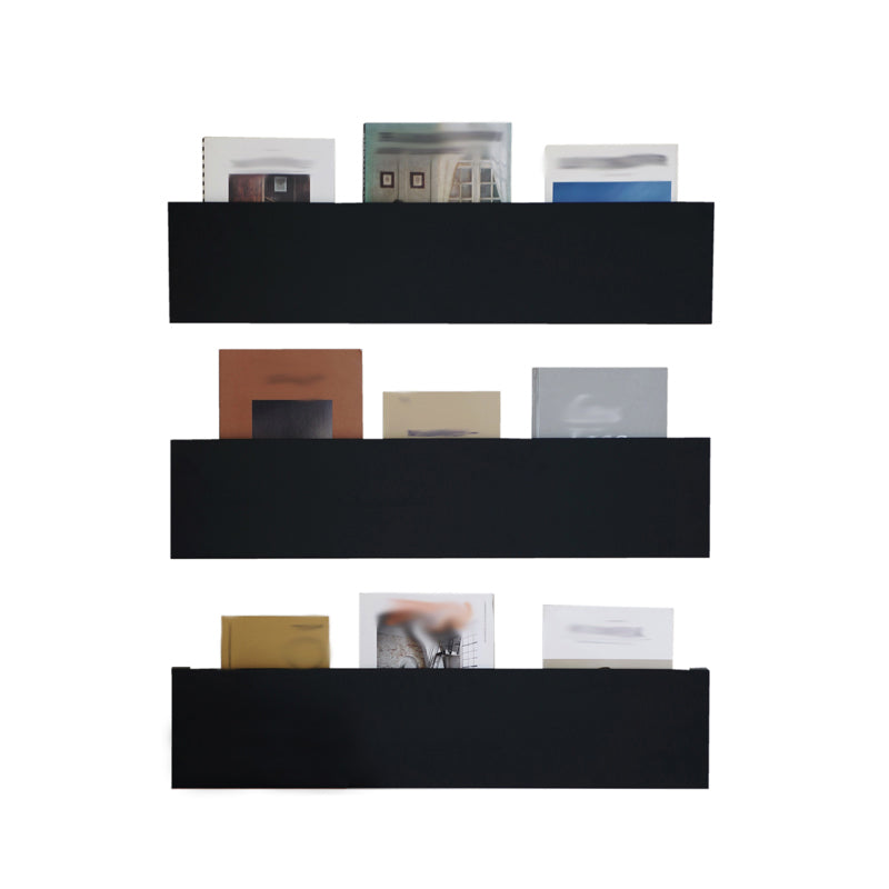 Libreria montata a parete moderna scaffale in metallo in metallo in nero