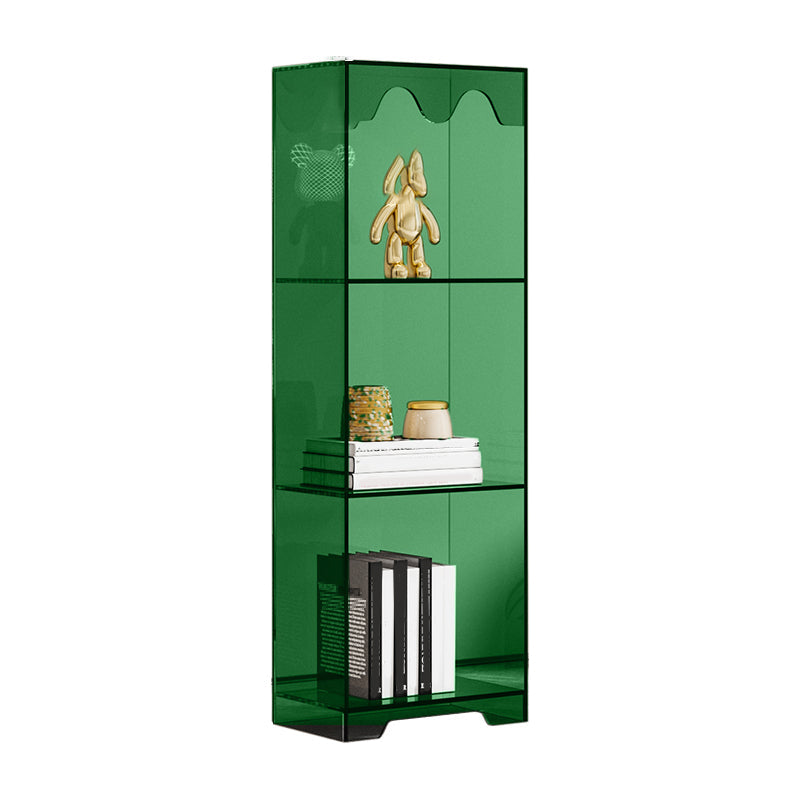 Contemporary Closed Back Standard Bookshelf Acrylic Bookcase for Study Room 15.7"L x 9.8"W x 45.7"H Green Clearhalo 'Bookcases' 'furn' 'furn_bookcases' 'Furniture' 'Office Furniture' 6898049
