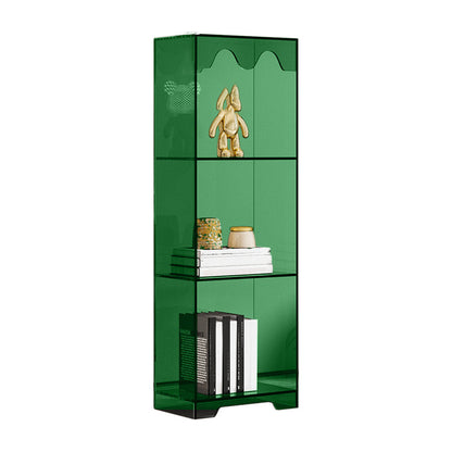 Contemporary Closed Back Standard Bookshelf Acrylic Bookcase for Study Room 15.7"L x 9.8"W x 45.7"H Green Clearhalo 'Bookcases' 'furn' 'furn_bookcases' 'Furniture' 'Office Furniture' 6898049