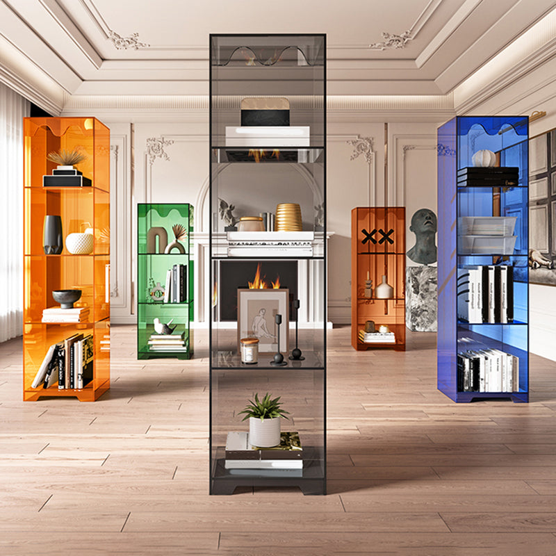 Contemporary Closed Back Standard Bookshelf Acrylic Bookcase for Study Room Clearhalo 'Bookcases' 'furn' 'furn_bookcases' 'Furniture' 'Office Furniture' 6898051