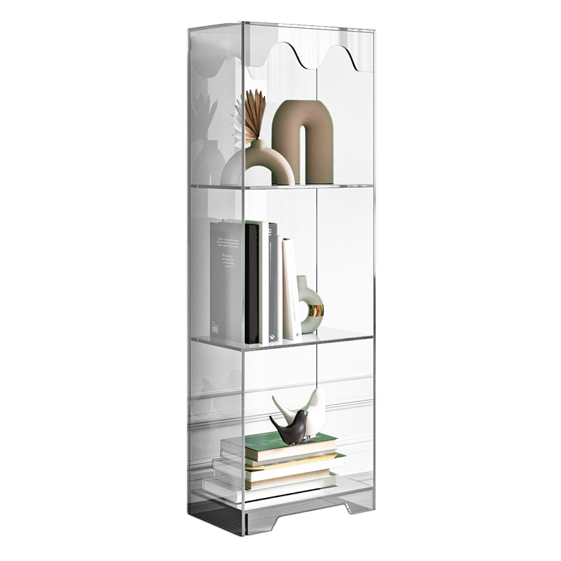 Contemporary Closed Back Standard Bookshelf Acrylic Bookcase for Study Room 15.7"L x 9.8"W x 45.7"H Clear Clearhalo 'Bookcases' 'furn' 'furn_bookcases' 'Furniture' 'Office Furniture' 6898052