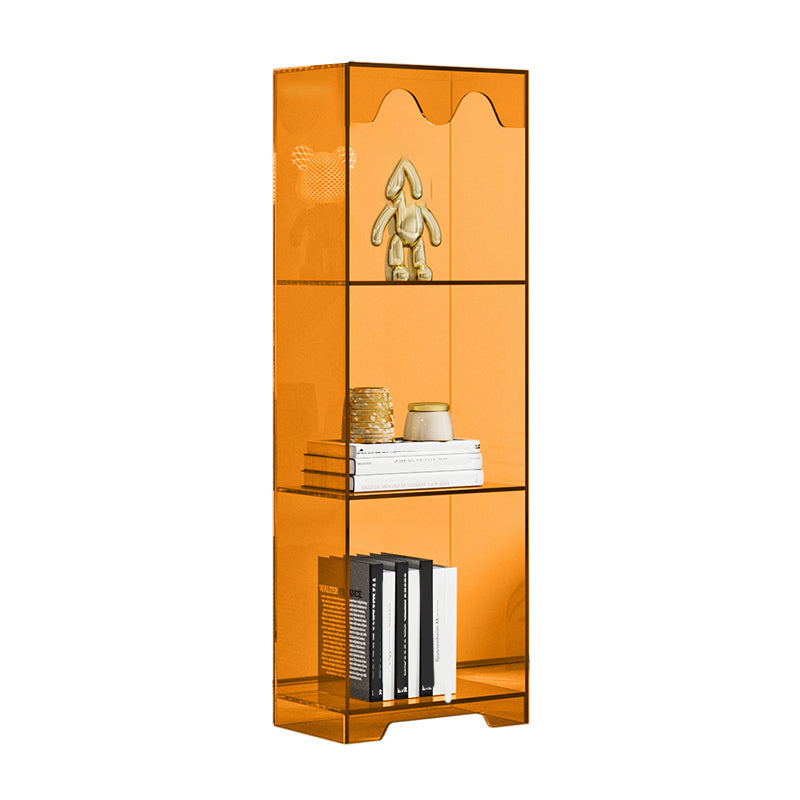 Contemporary Closed Back Standard Bookshelf Acrylic Bookcase for Study Room 15.7"L x 9.8"W x 45.7"H Orange Clearhalo 'Bookcases' 'furn' 'furn_bookcases' 'Furniture' 'Office Furniture' 6898056