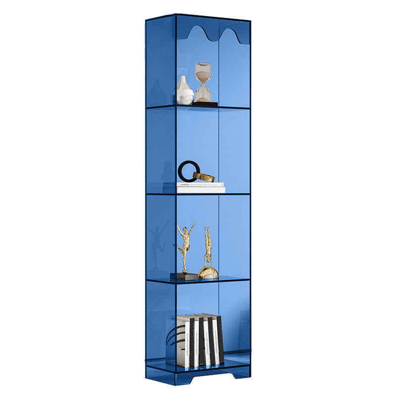 Contemporary Closed Back Standard Bookshelf Acrylic Bookcase for Study Room 41"L x 36"W x 31"H Blue Clearhalo 'Bookcases' 'furn' 'furn_bookcases' 'Furniture' 'Office Furniture' 6898059