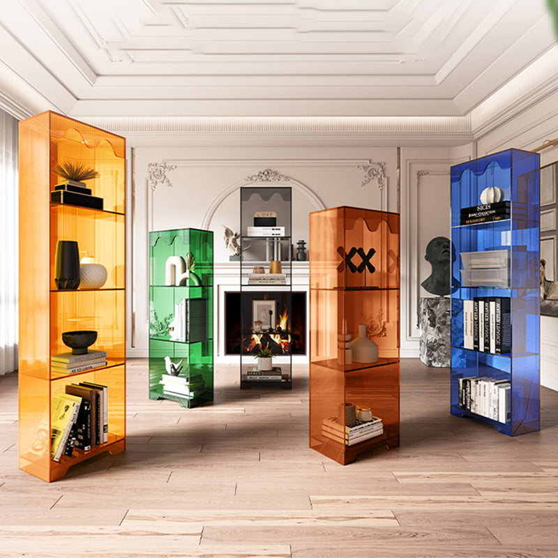 Contemporary Closed Back Standard Bookshelf Acrylic Bookcase for Study Room Clearhalo 'Bookcases' 'furn' 'furn_bookcases' 'Furniture' 'Office Furniture' 6898064