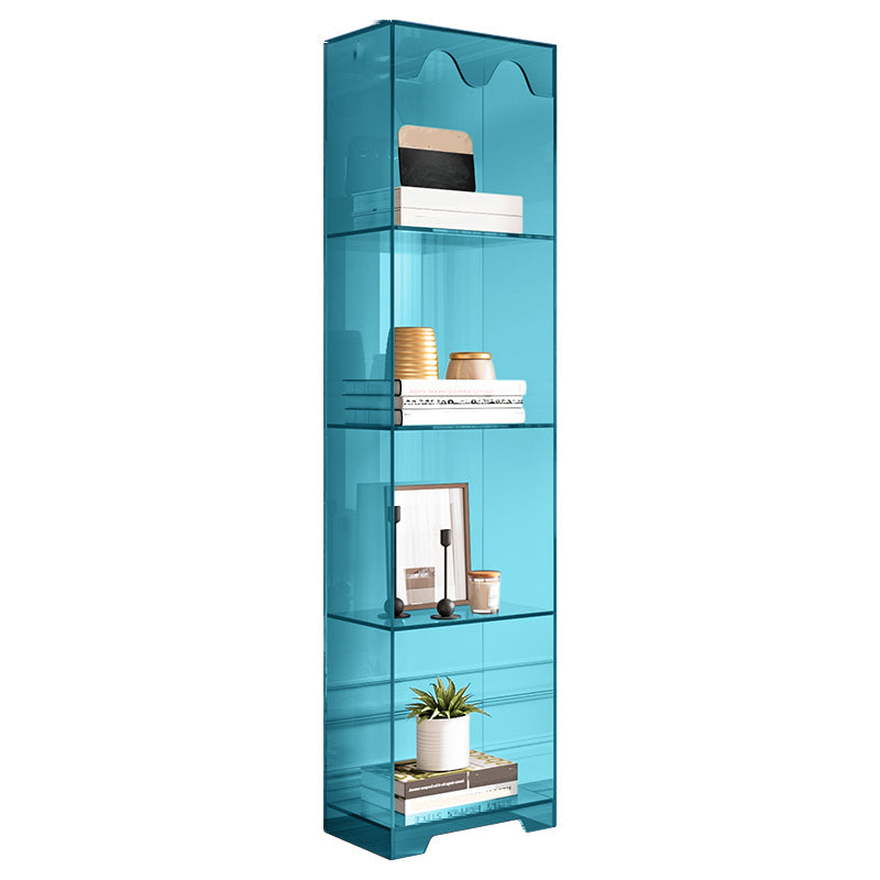 Contemporary Closed Back Standard Bookshelf Acrylic Bookcase for Study Room 41"L x 36"W x 31"H Lake Blue Clearhalo 'Bookcases' 'furn' 'furn_bookcases' 'Furniture' 'Office Furniture' 6898065