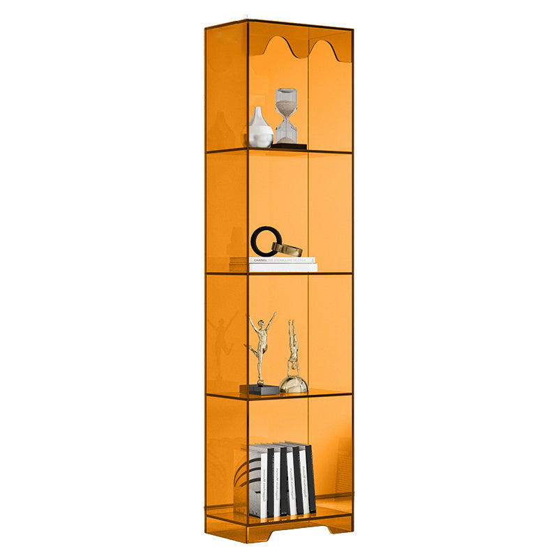 Contemporary Closed Back Standard Bookshelf Acrylic Bookcase for Study Room 41"L x 36"W x 31"H Orange Clearhalo 'Bookcases' 'furn' 'furn_bookcases' 'Furniture' 'Office Furniture' 6898066