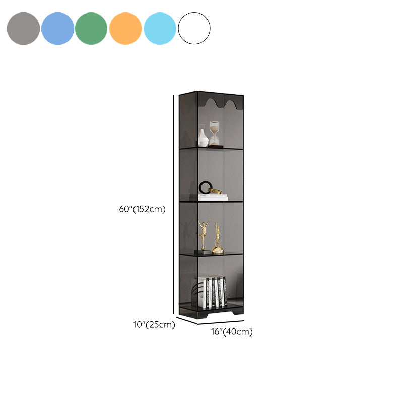 Contemporary Closed Back Standard Bookshelf Acrylic Bookcase for Study Room Clearhalo 'Bookcases' 'furn' 'furn_bookcases' 'Furniture' 'Office Furniture' 6898068