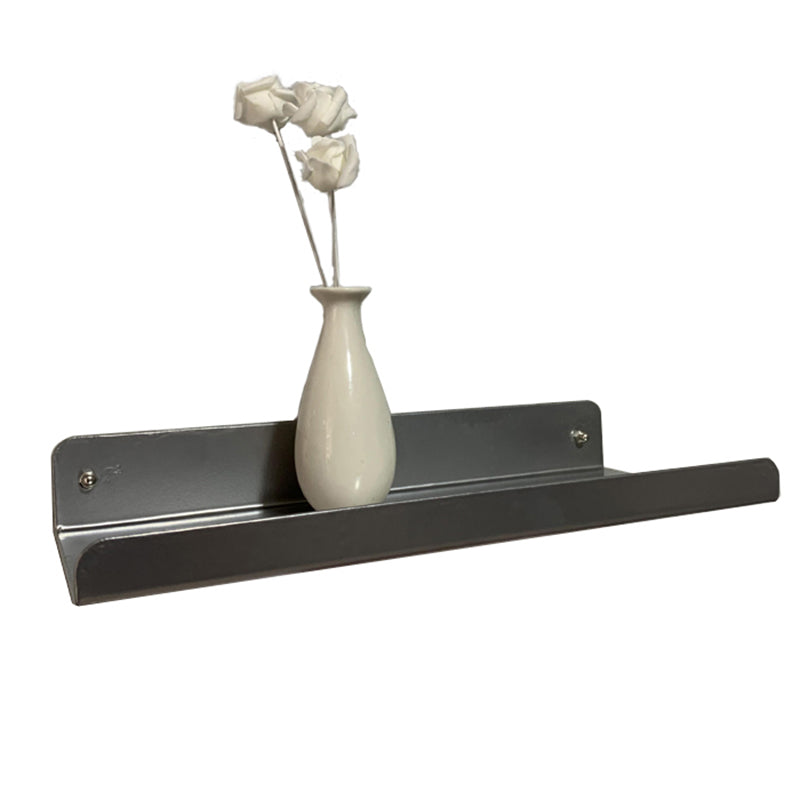 Floating Closed Back Bookshelf Metal Contemporary Bookcase with Shelf Silver Clearhalo 'Bookcases' 'furn' 'furn_bookcases' 'Furniture' 'Office Furniture' 6898099