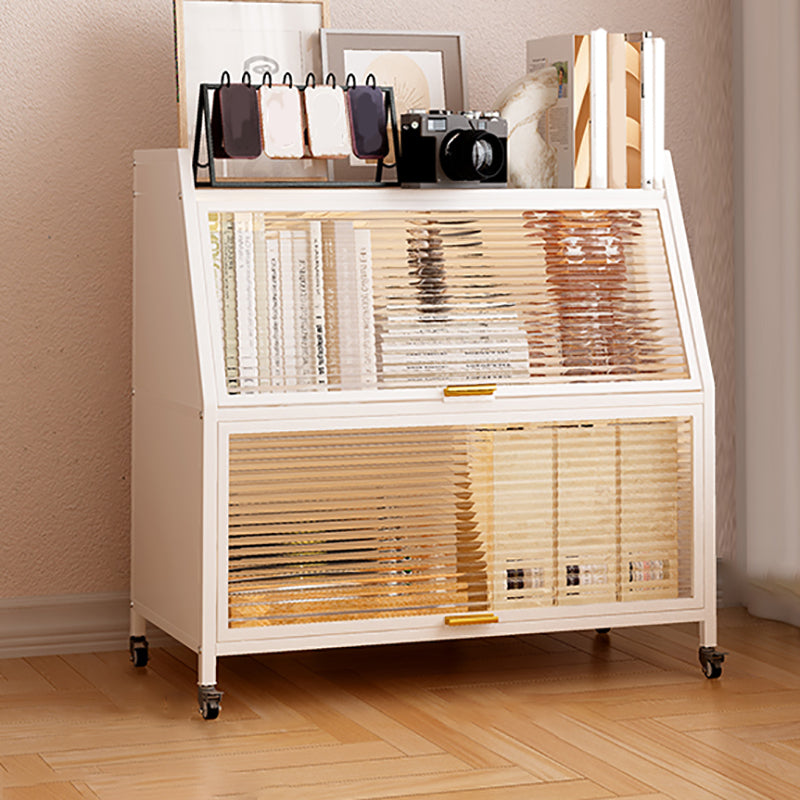 Glam Closed Back Standard Bookshelf Metal Bookcase for Study Room