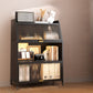Glam Closed Back Standard Bookshelf Metal Bookcase for Study Room